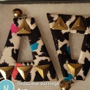 Bold Geometric Earrings with Gold Accents
